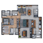 Planta - 130,09m² Opção 1