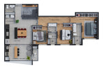 Planta - 105,70m² Opção 2