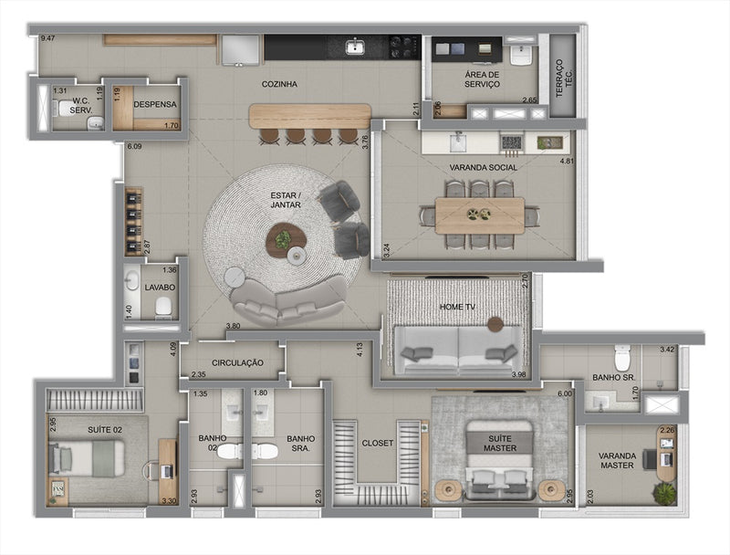 Planta - 161,66m²