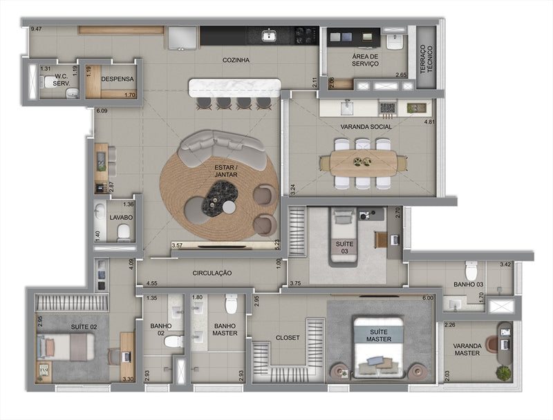 Planta - 161,66m²