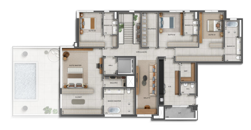 Planta Duplex Superior - 535m²