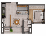Planta - 42,81m² Opção 1