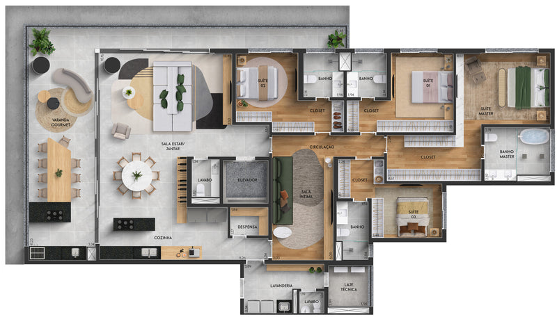 Apartamento tipo 2 - 281,48m²