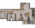 Planta - 68,16m² Opção 2