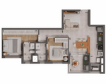 Planta - 68,16m² Opção 1