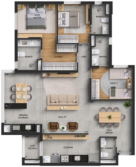Planta - 123,93m²