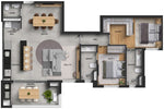 Planta 2 suítes - 100,98m²