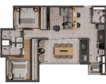 Planta - 84,80m² Opção 2