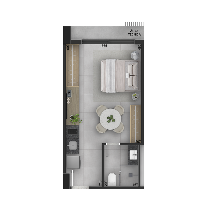 Studio - 27m²