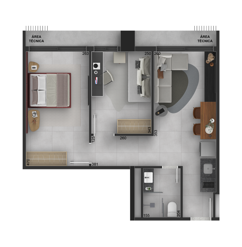 Studio - 48m²