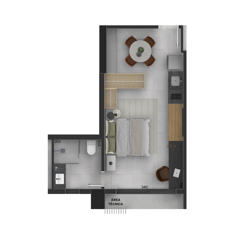 Studio - 32m²