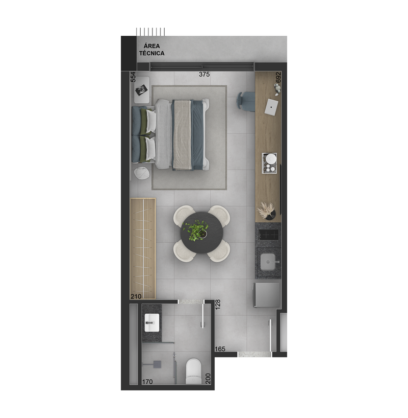 Studio - 30m²