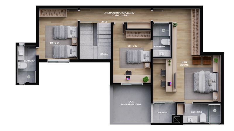 Apto Duplex Superior- 199m²