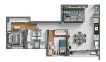 Planta - 68,25m² Opção 1