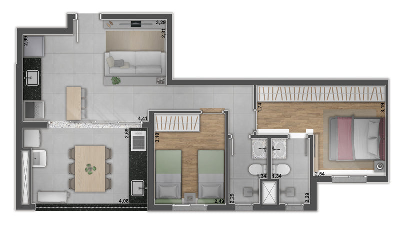 Planta - 68,33m²