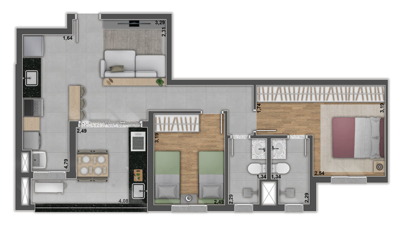 Planta - 68,33m²