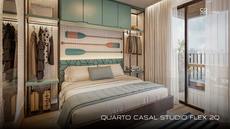 Studio 2 quartos - 47,30m²
