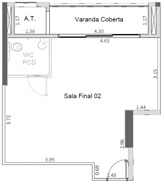 Planta - 46,92m²