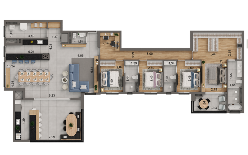 Apartamento Le Voyage - 227,56m²