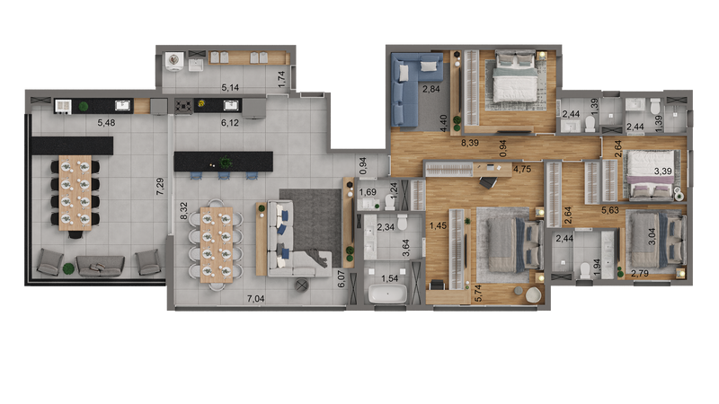 Apartmento Le Manoir - 239,46m²