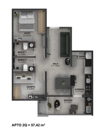 Studio - 57,42m²