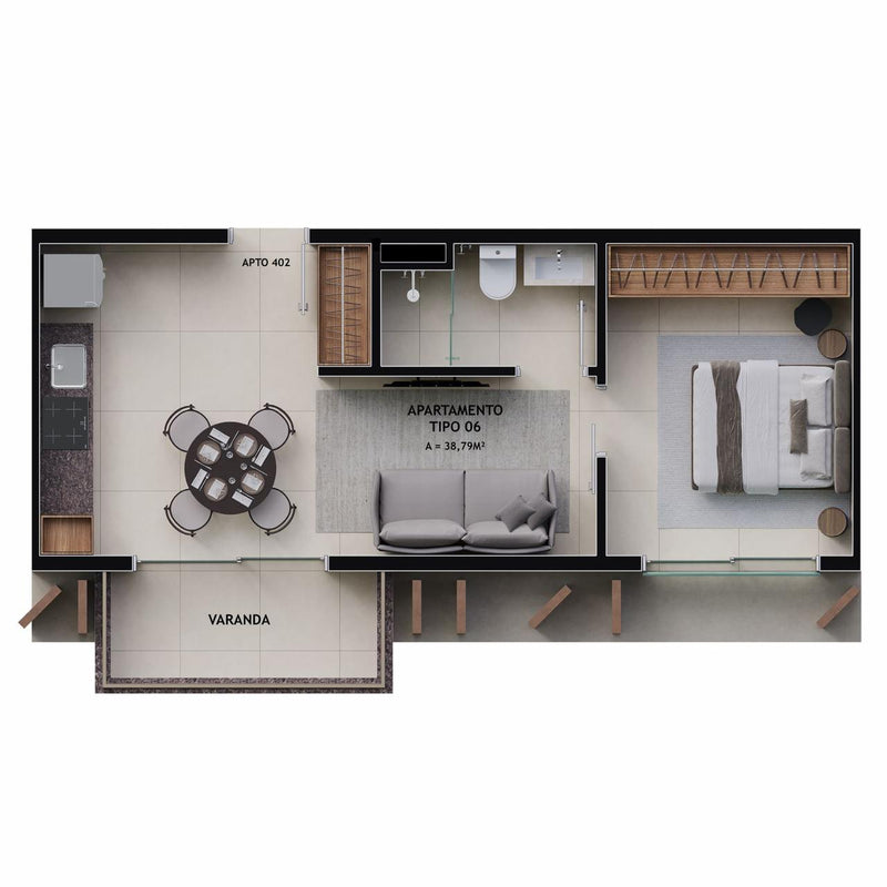 Apartamento - 38m² a 40m²