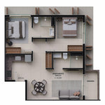 2 Quartos 1 Suíte - 60m² a 62m²