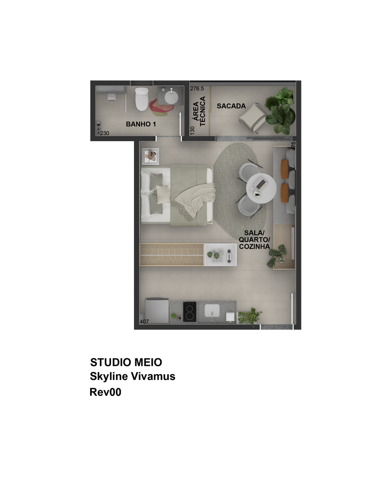 Studio - 28,95m²