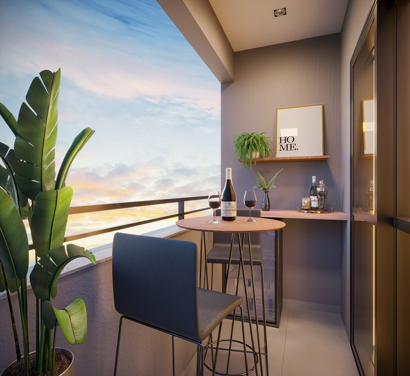 Varanda - Apto tipo 51,85m²